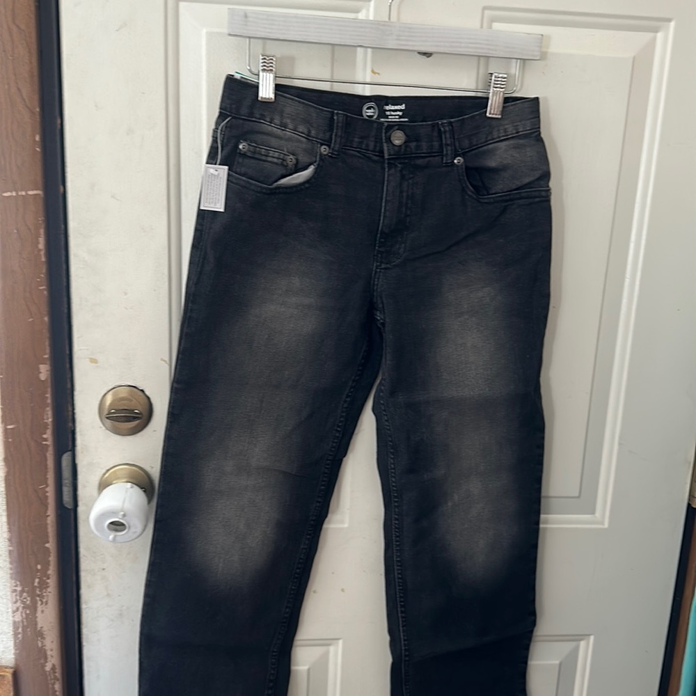 WONDER NATION BOY’S RELAXED FIT JEANS: BLACK: NWT: SZ 10 HUSKY